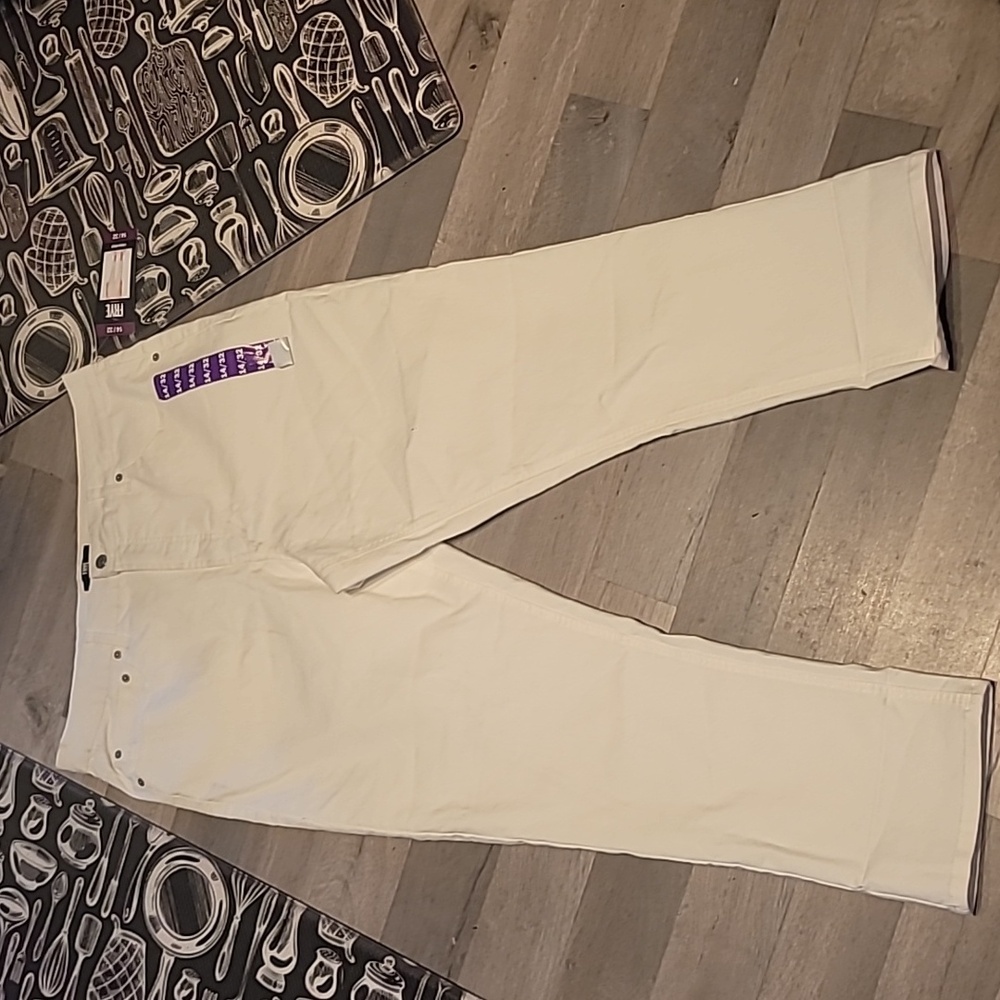 NWT Frye Women's Cuffed Crop Jean White High-Rise Size 14 Or 32 - Picture 5 of 6